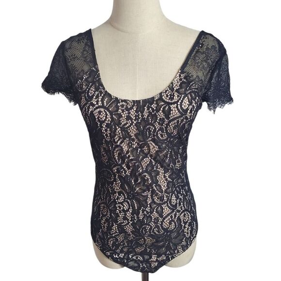Express Black Lace Bodysuit - Picture 1 of 7